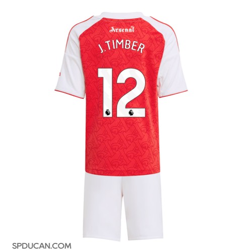 Dječji Nogometni Dres Arsenal Jurrien Timber #12 Domaci 2025-26 Kratak Rukav (+ Kratke hlače)